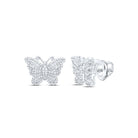 10K White Gold Gift - Ready Diamond Earrings with Elegant Styling - Splendid Jewellery