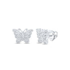 10K White Gold Gift - Ready Diamond Earrings with Elegant Styling - Splendid Jewellery