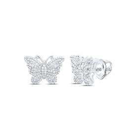 10K White Gold Gift - Ready Diamond Earrings with Elegant Styling - Splendid Jewellery