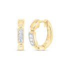 10K Yellow Gold Elegant Hoop Earrings with Diamond - Splendid Jewellery