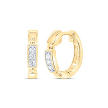Load image into Gallery viewer, 10K Yellow Gold Elegant Hoop Earrings with Diamond - Splendid Jewellery
