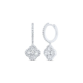 10K White Gold Diamond Earrings for Everyday Wear with Elegant Styling - Splendid Jewellery