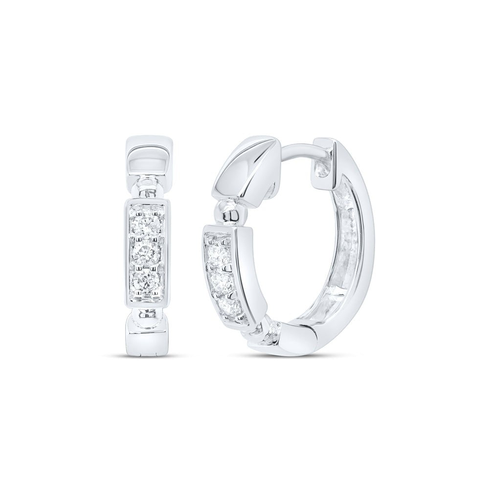 10K White Gold Luxury Diamond Hoop Earrings - Splendid Jewellery