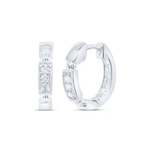 Load image into Gallery viewer, 10K White Gold Luxury Diamond Hoop Earrings - Splendid Jewellery