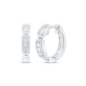 10K White Gold Luxury Diamond Hoop Earrings - Splendid Jewellery