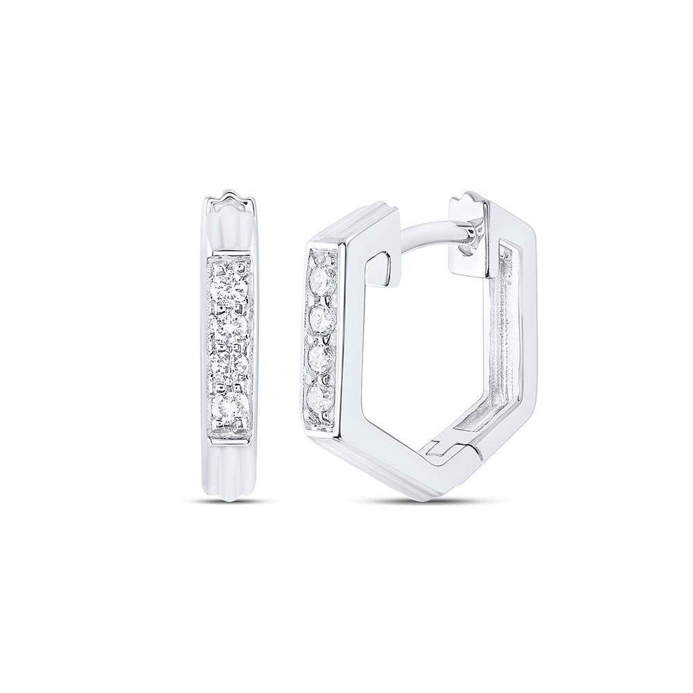 10K White Gold Luxury Diamond Hoop Earrings Gift Edition - Splendid Jewellery