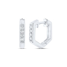 Load image into Gallery viewer, 10K White Gold Luxury Diamond Hoop Earrings Gift Edition - Splendid Jewellery