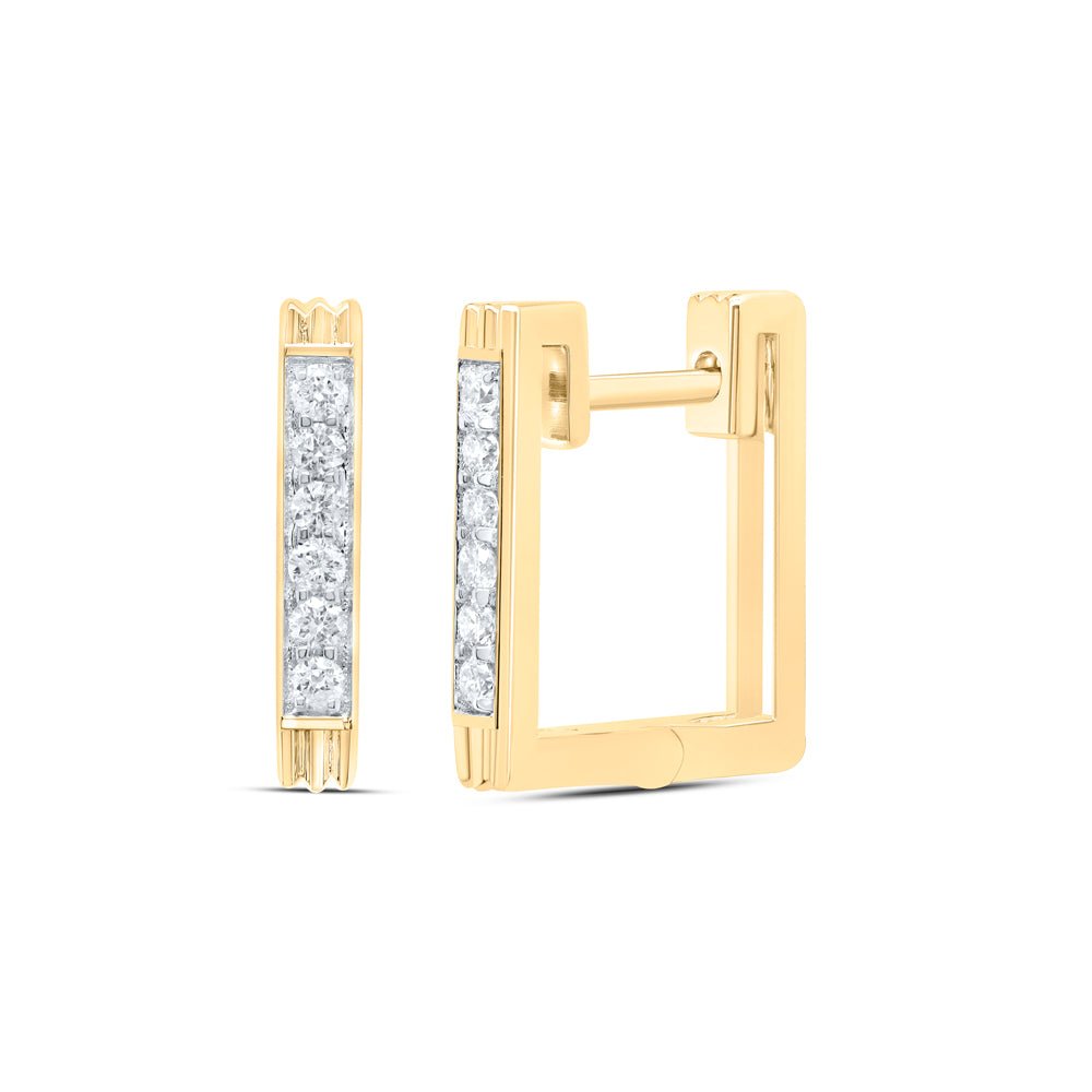 10K Yellow Gold Diamond Hoop Earrings 1/5 Cttw - Splendid Jewellery