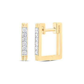 10K Yellow Gold Diamond Hoop Earrings 1/5 Cttw - Splendid Jewellery