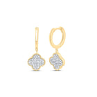 10K Yellow Gold Elegant Earrings with Diamond with Fine Detail - Splendid Jewellery