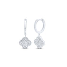10K White Gold Elegant Earrings with Diamond with Fine Detail - Splendid Jewellery