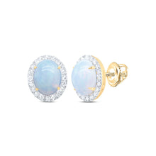 Load image into Gallery viewer, Oval Opal Stud Earrings 3/8 Cttw - Splendid Jewellery