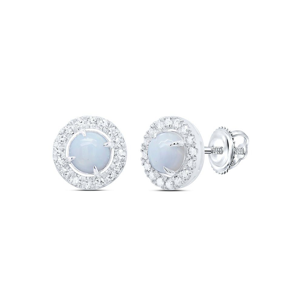 Opal Stud Earrings with Natural Sparkle - Splendid Jewellery