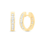 14K Yellow Gold Elegant Hoop Earrings with Diamond with Elegant Styling - Splendid Jewellery
