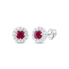 14K White Gold Ruby Stud Earrings - Splendid Jewellery