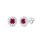 14K White Gold Ruby Stud Earrings - Splendid Jewellery