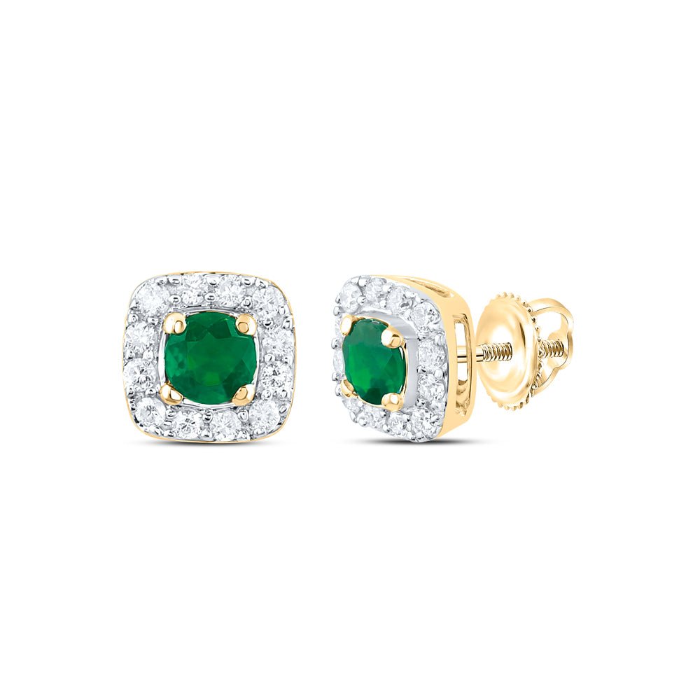 14K Yellow Gold Gift - Ready Emerald Earrings - Splendid Jewellery