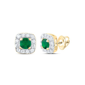 14K Yellow Gold Gift - Ready Emerald Earrings - Splendid Jewellery