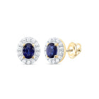 14K Yellow Gold Modern Blue Sapphire Earrings - Splendid Jewellery