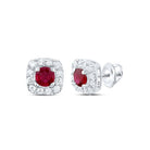 Ruby Stud Earrings in 14K White Gold - Splendid Jewellery