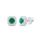 14K White Gold Emerald Earrings for Everyday Wear - Splendid Jewellery