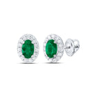 14K White Gold Emerald Earrings for Everyday Wear Gift Edition - Splendid Jewellery