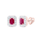 14K Rose Gold Elegant Stud Earrings with Ruby - Splendid Jewellery