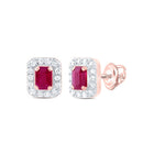14K Rose Gold Elegant Stud Earrings with Ruby - Splendid Jewellery