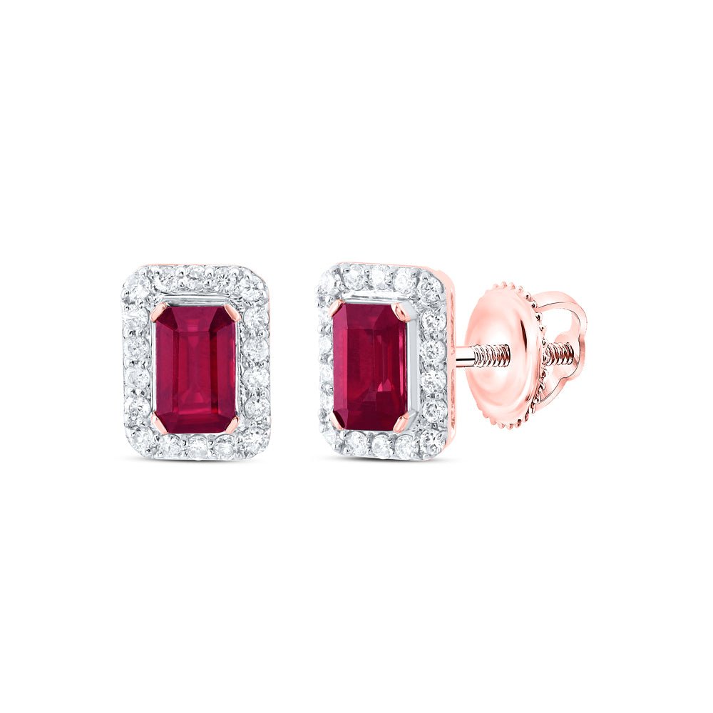 14K Rose Gold Ruby Earrings for Everyday Wear - Splendid Jewellery