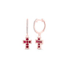 14K Rose Gold Gift - Ready Ruby Earrings Gift Edition - Splendid Jewellery