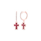 14K Rose Gold Gift - Ready Ruby Earrings Gift Edition - Splendid Jewellery