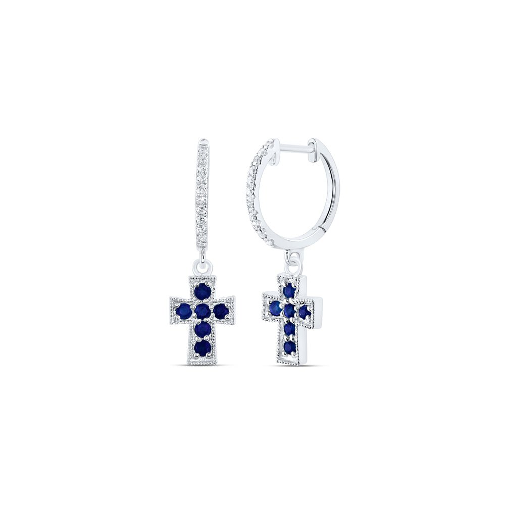 Blue Sapphire Fine Jewellery Earrings with Fine Detail - Splendid Jewellery