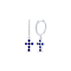 14K White Gold Blue Sapphire Earrings for Everyday Wear with Fine Detail - Splendid Jewellery