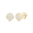 Cushion Diamond Earrings in 10K Yellow Gold - Splendid Jewellery