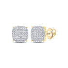10K Yellow Gold Gift - Ready Diamond Earrings with Fine Detail - Splendid Jewellery