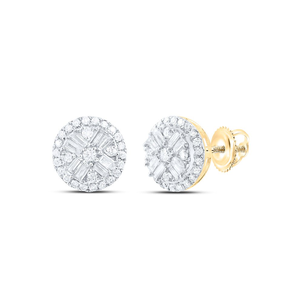 14K Yellow Gold Modern Diamond Earrings - Splendid Jewellery
