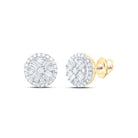 14K Yellow Gold Modern Diamond Earrings - Splendid Jewellery