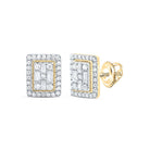 14K Yellow Gold Baguette Emerald Stud Earrings - Splendid Jewellery