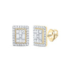 14K Yellow Gold Baguette Emerald Stud Earrings - Splendid Jewellery