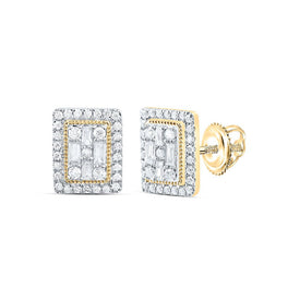 14K Yellow Gold Baguette Emerald Stud Earrings - Splendid Jewellery