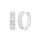 14K White Gold Luxury Diamond Hoop Earrings - Splendid Jewellery