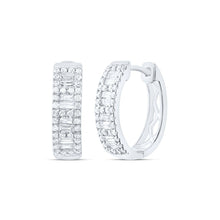 Load image into Gallery viewer, 14K White Gold Luxury Diamond Hoop Earrings - Splendid Jewellery