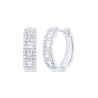 14K White Gold Luxury Diamond Hoop Earrings - Splendid Jewellery
