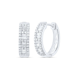 14K White Gold Luxury Diamond Hoop Earrings - Splendid Jewellery