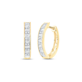 Baguette Diamond Earrings in 14K Yellow Gold - Splendid Jewellery