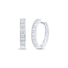 Diamond Hoop Earrings in 14K White Gold - Splendid Jewellery