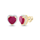 Heart Ruby Earrings 3/8 Cttw - Splendid Jewellery