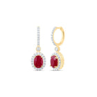 10K Yellow Gold Luxury Ruby Earrings - Splendid Jewellery