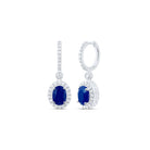 10K White Gold Gift - Ready Blue Sapphire Earrings with Elegant Styling - Splendid Jewellery