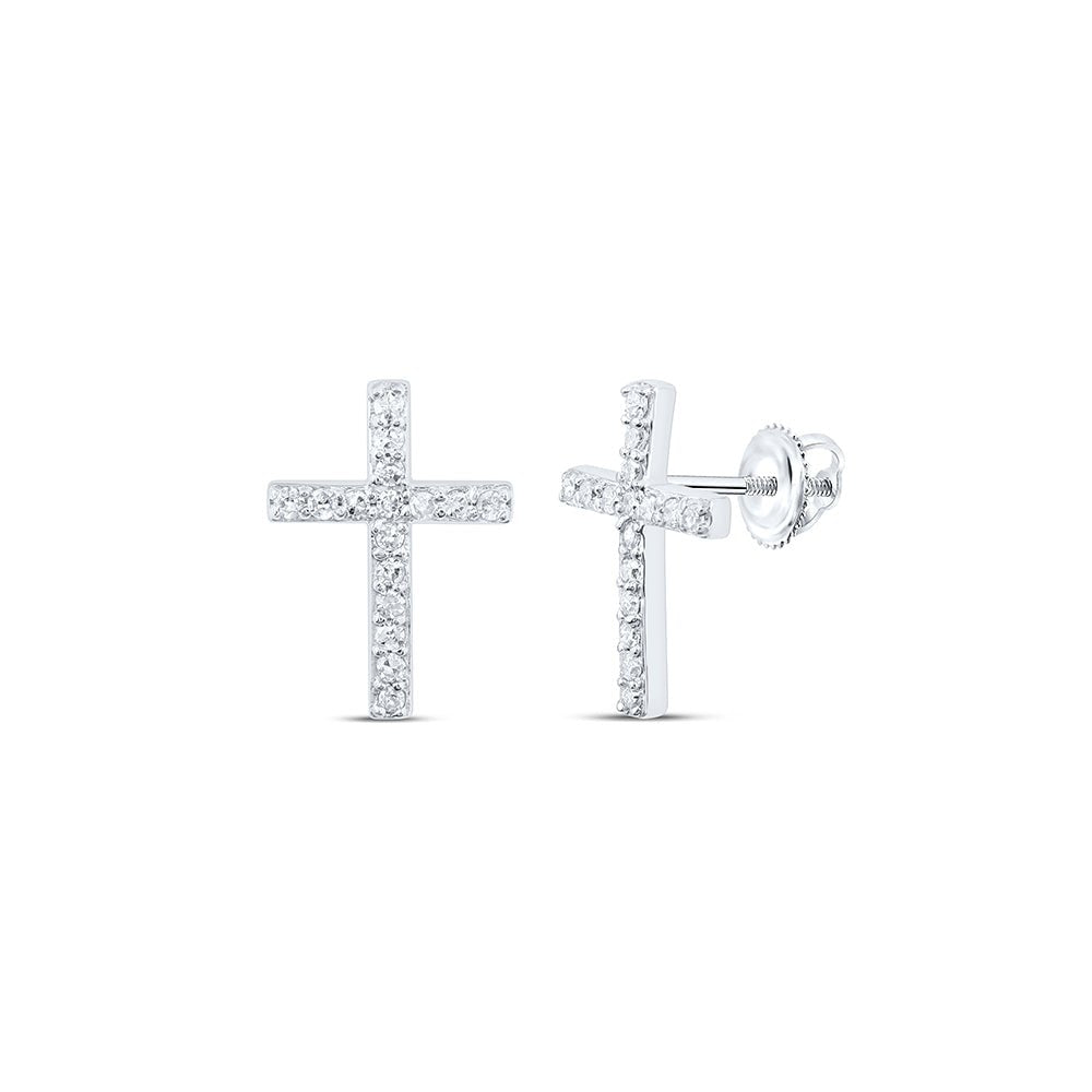 10K White Gold Diamond Earrings with Elegant Styling - Splendid Jewellery